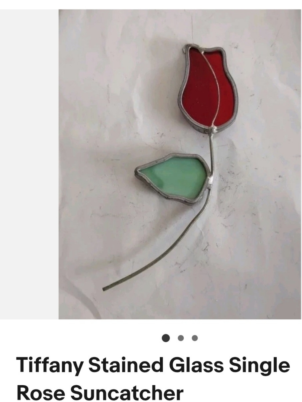 Red Tulip Stained Glass Suncatcher